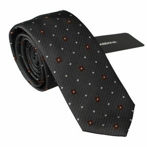 DOLCE & GABBANA Tie Gray Patterned Classic Mens Slim Necktie Accessory MSRP $175